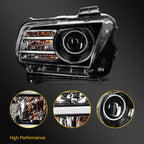 Headlight Assembly for Ford Mustang (2013–2014) Black Housing Right Side
