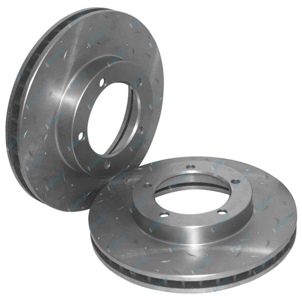 Front Drilled Slotted Disc Rotors HD Pads for Landcruiser 76 78 79 Series