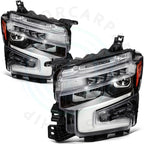 2X Black Headlight Assembly for Chevy Silverado 1500 (2022–2024)