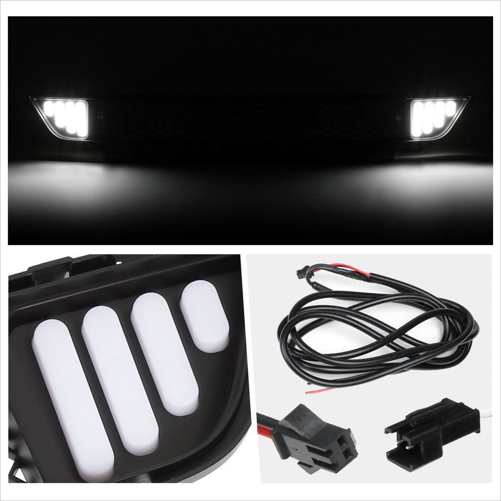 Honeycomb Mesh Front Lower Bumper Grille Frame w/LED DRL for Ford Mustang (2015–2017)