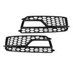 2X Front Bumper Honeycomb Mesh Fog Light Grille Cover for Audi A5 S5