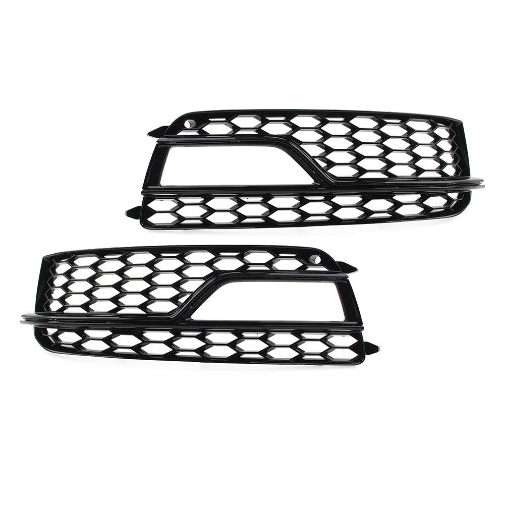 2X Front Bumper Honeycomb Mesh Fog Light Grille Cover for Audi A5 S5