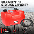 12L Portable Gasoline Diesel Fuel Tank w/ Pump for Marine Boat Motor