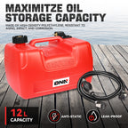 12L Portable Gasoline Diesel Fuel Tank w/ Pump for Marine Boat Motor