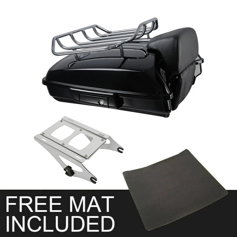 Razor Trunk Backrest Pad for Harley Touring (2014–2026) Chrome Mount