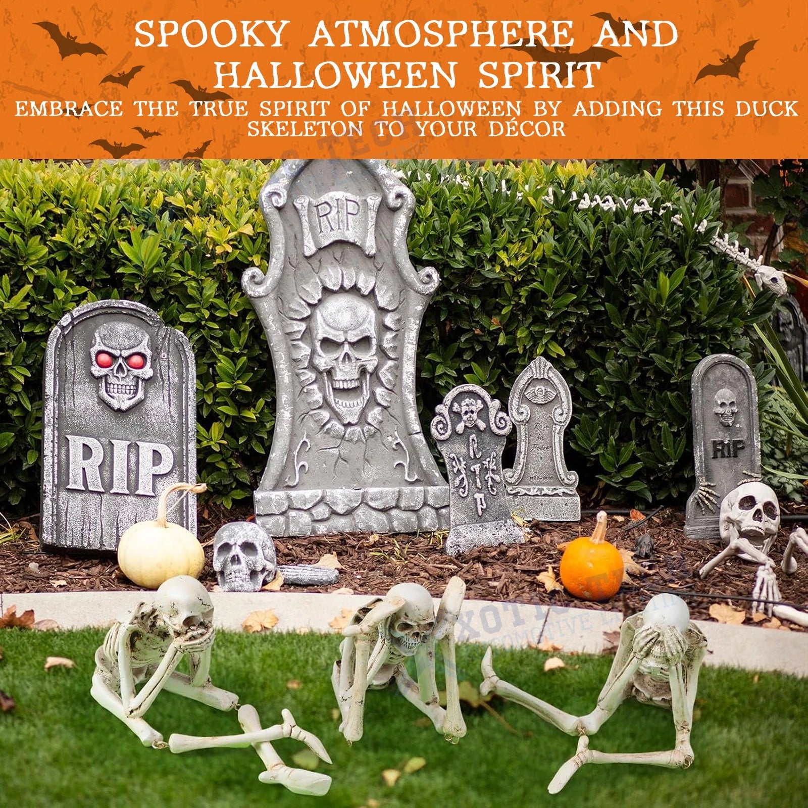 Set of 3 Halloween Statues for Speak See Hear No Evil Skeleton Skull (1990-1990)