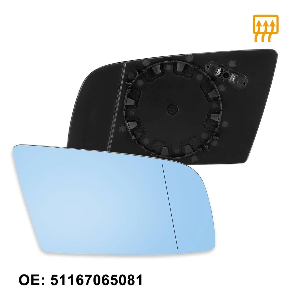 Heated Blue Mirror Glass Replacement RH for BMW 550i 525i 545i (2006–2010)