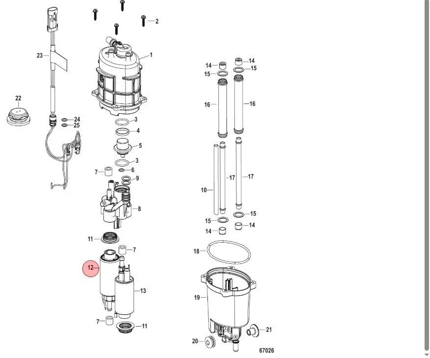 Replacement High Pressure Fuel Pump for Mercury (8M0103288, 8M0132732, 8M0161584)
