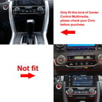 ABS Red Interior Gear Shift Panel Stripe Cover Trims for Honda Civic (2016-2021)