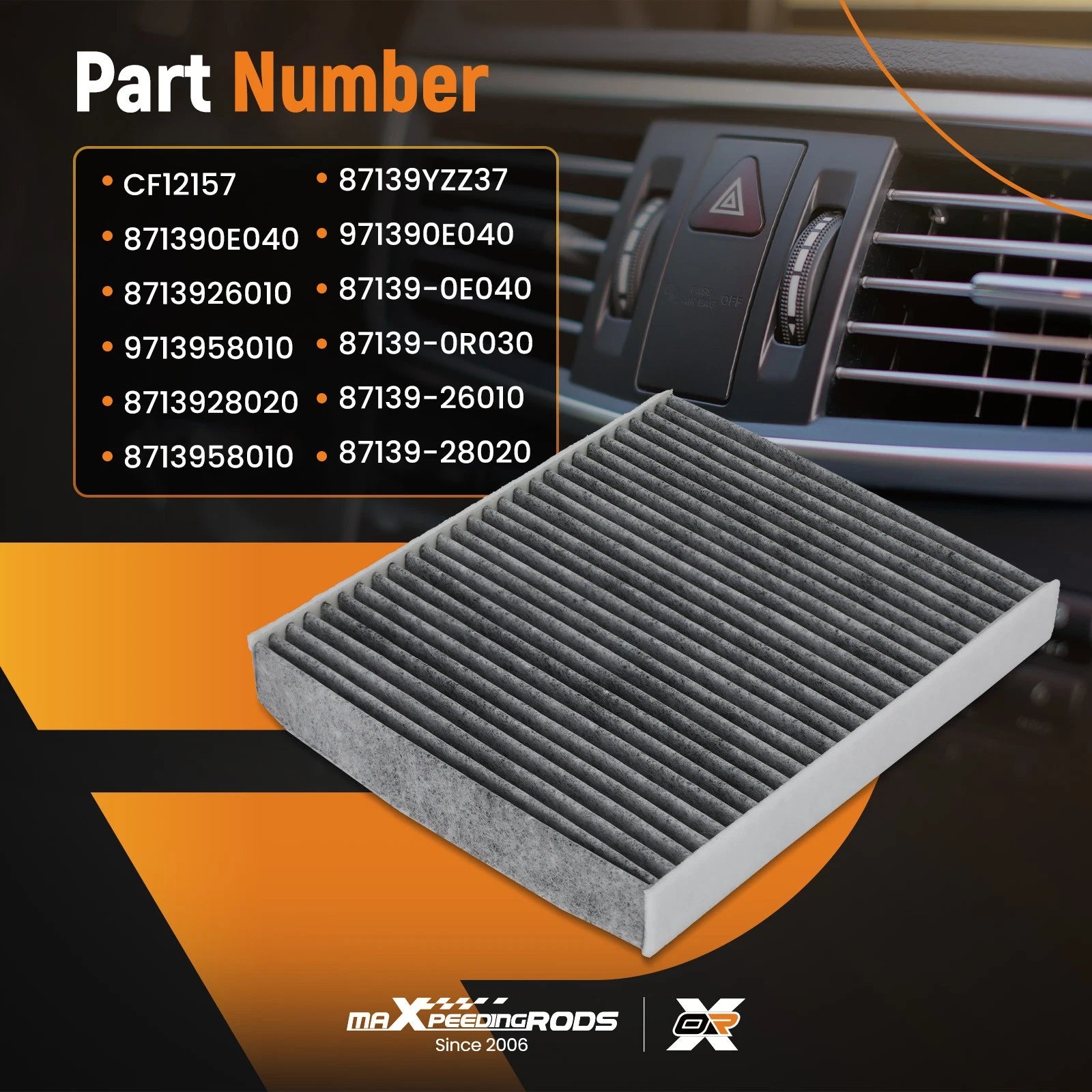 Set of 2 Cabin Air Filters for Lexus RX350/RX450h (2016–2022) 9713958010 CF12157