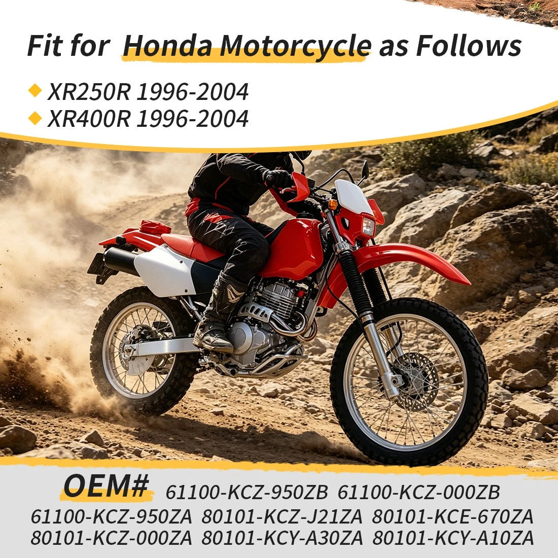 Set of 2 Red Plastic Fenders for Honda XR 250R XR 400R (1996–2004)