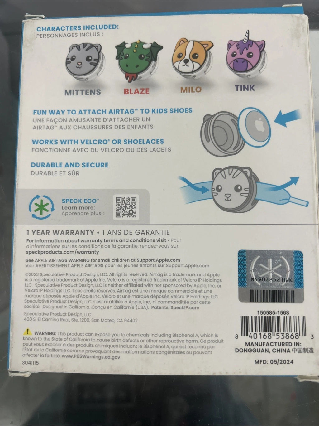 Set of 4 Speck Tagimals Apple AirTag Holders - Cute Cartoon Characters