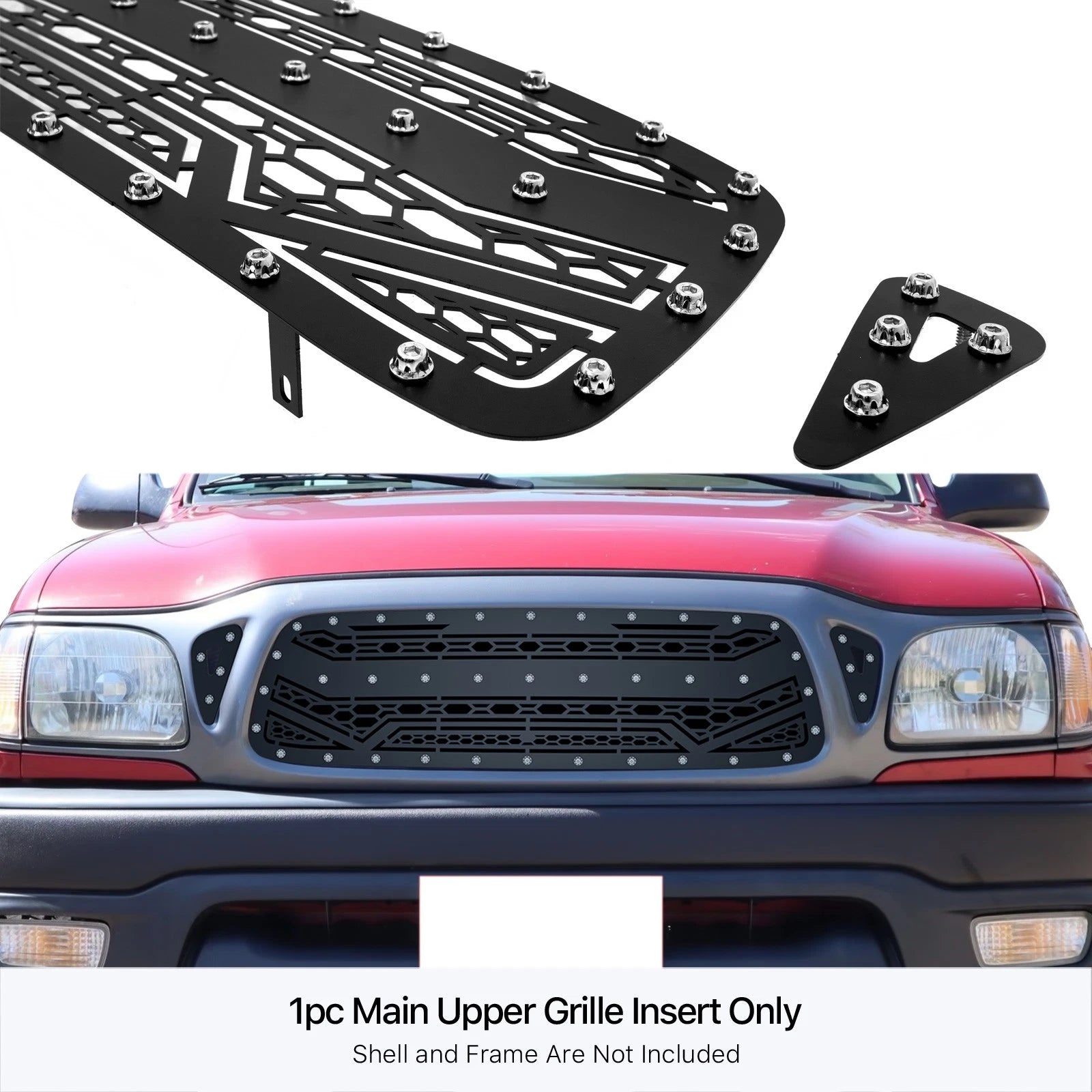 Stainless Black Laser Cut Upper Grille for Toyota Tacoma (2001-2004)