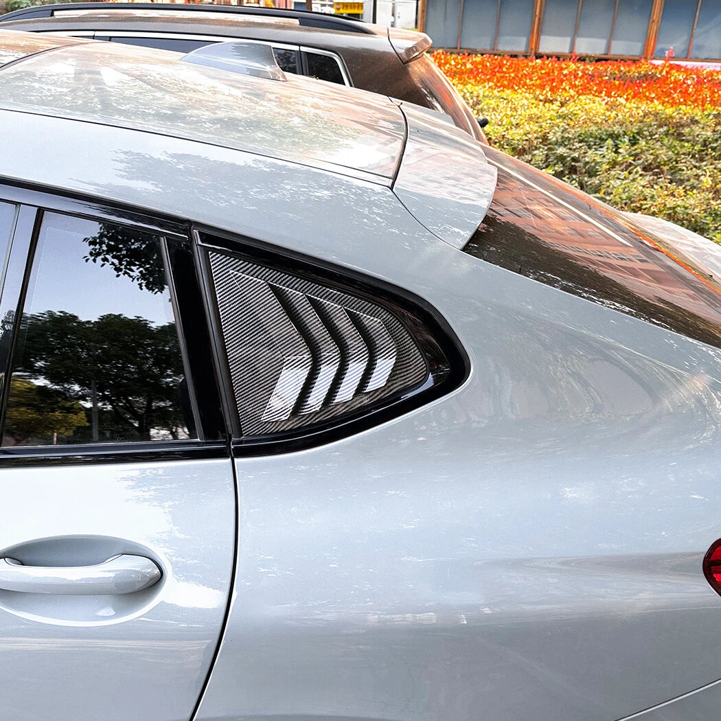 2X Carbon Fiber Look Side Window Louver Shutter Cover for BMW X4 (2018–2024)