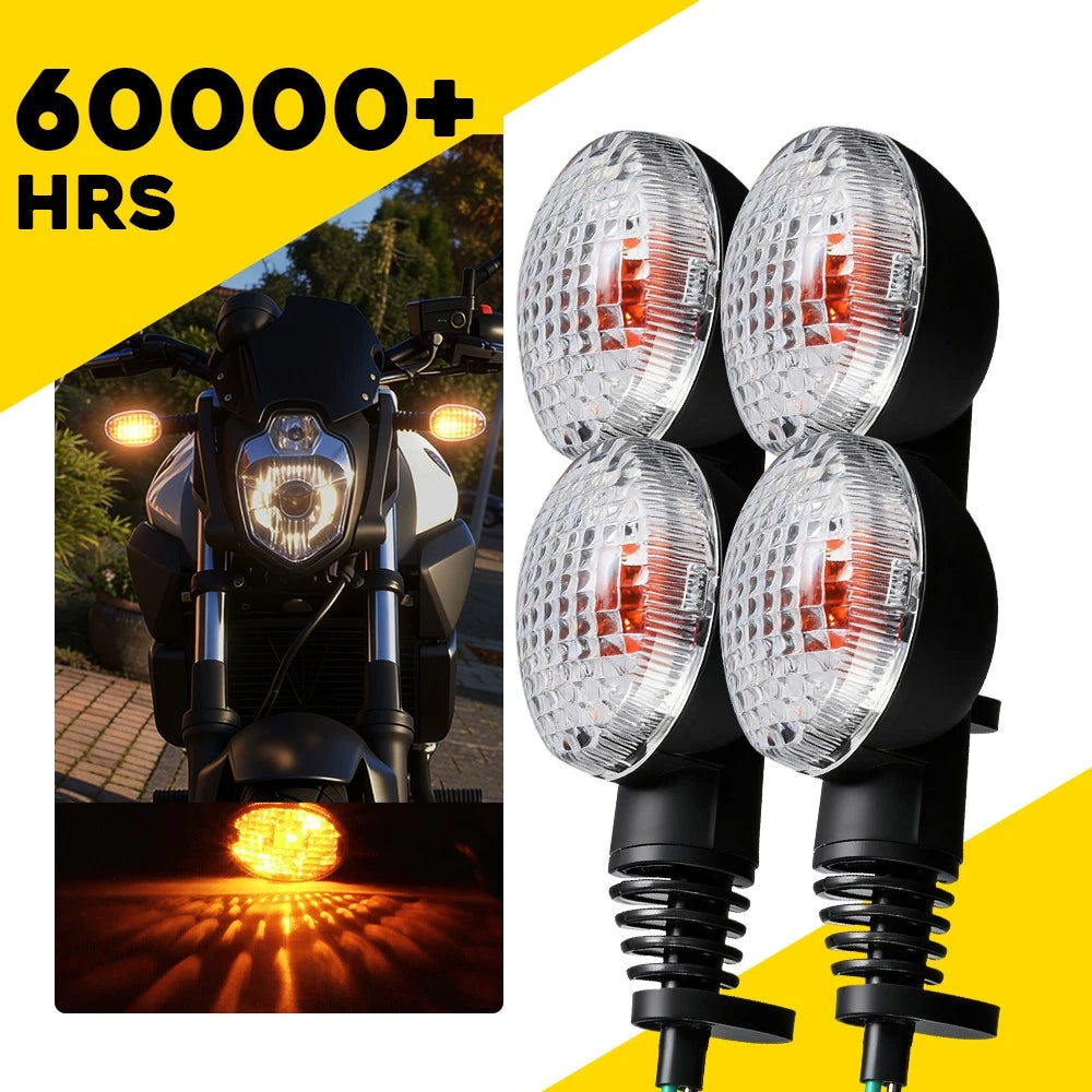 Set of 4 Turn Signal Lamps for Kawasaki Vulcan S 650 (2015–2024) Clear