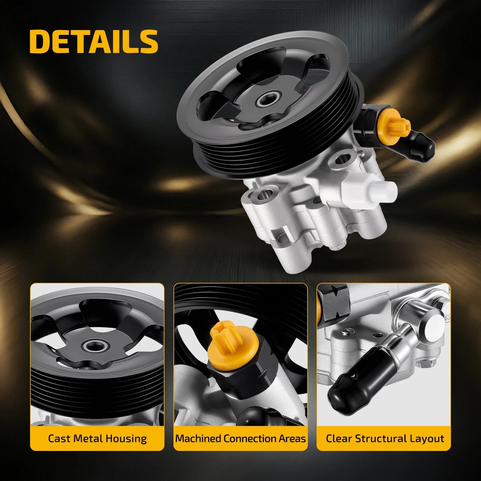 Power Steering Pump w/Pulley for Toyota Tacoma 4.0L V6 (2005–2015) 21-5447