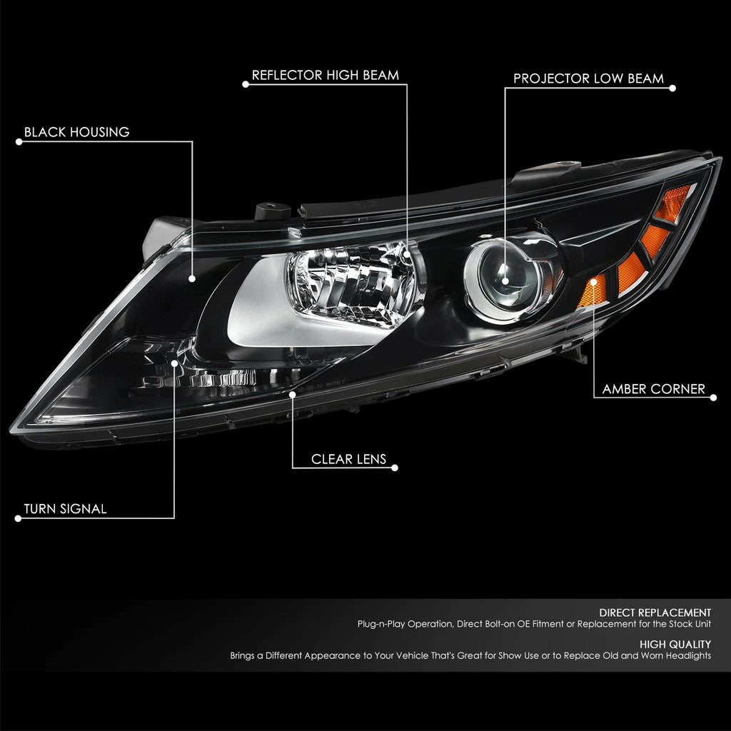 Driver Side Projector Headlight Assembly for Kia Optima (2011–2013)