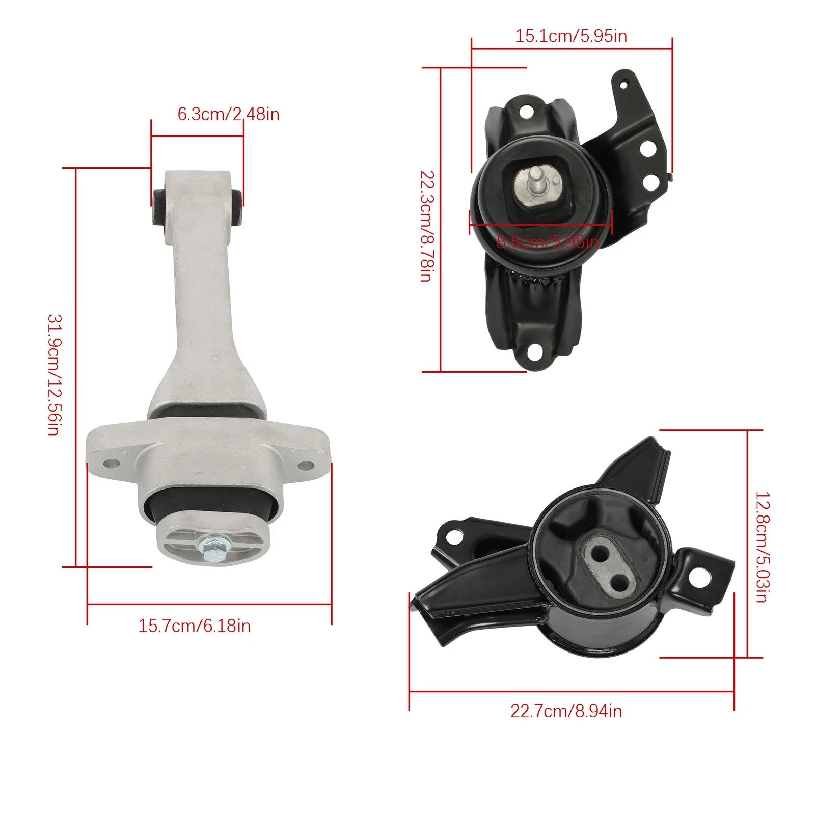 Engine Motor & Trans Mount Set of 3 for Kia Optima (2011-2015)
