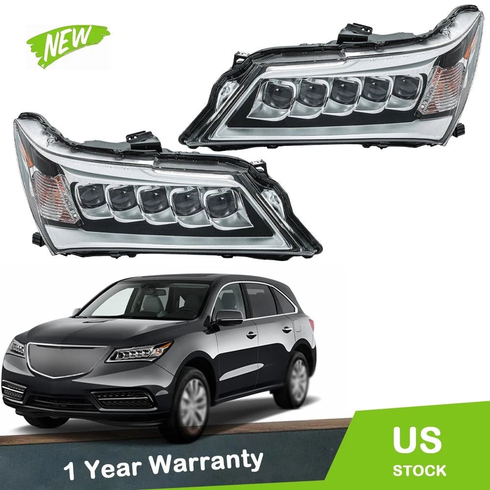 Set of 2 LED Headlight Assembly for Acura MDX (2014–2016)
