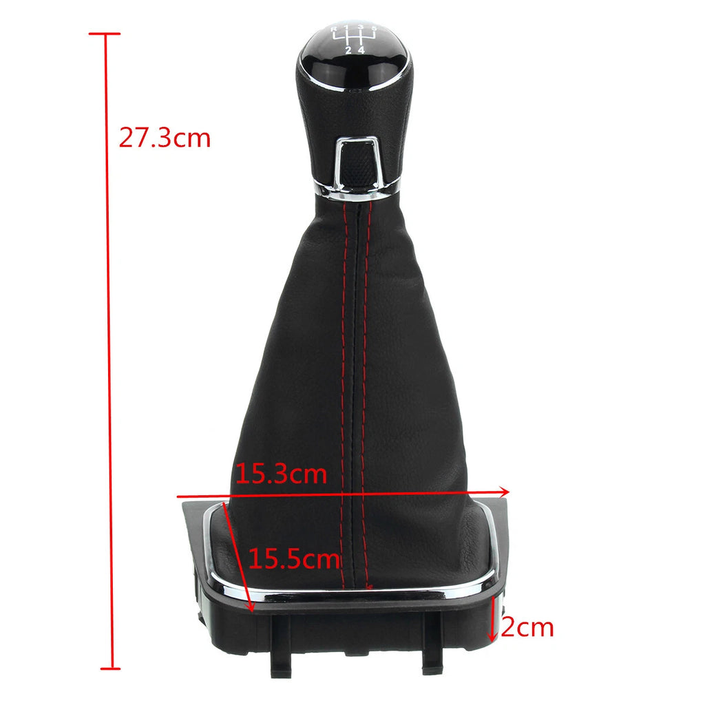 5 Speed Gear Shift Knob & Boot for Volkswagen Golf MK5 MK6 GTI GTD (2004–2013)