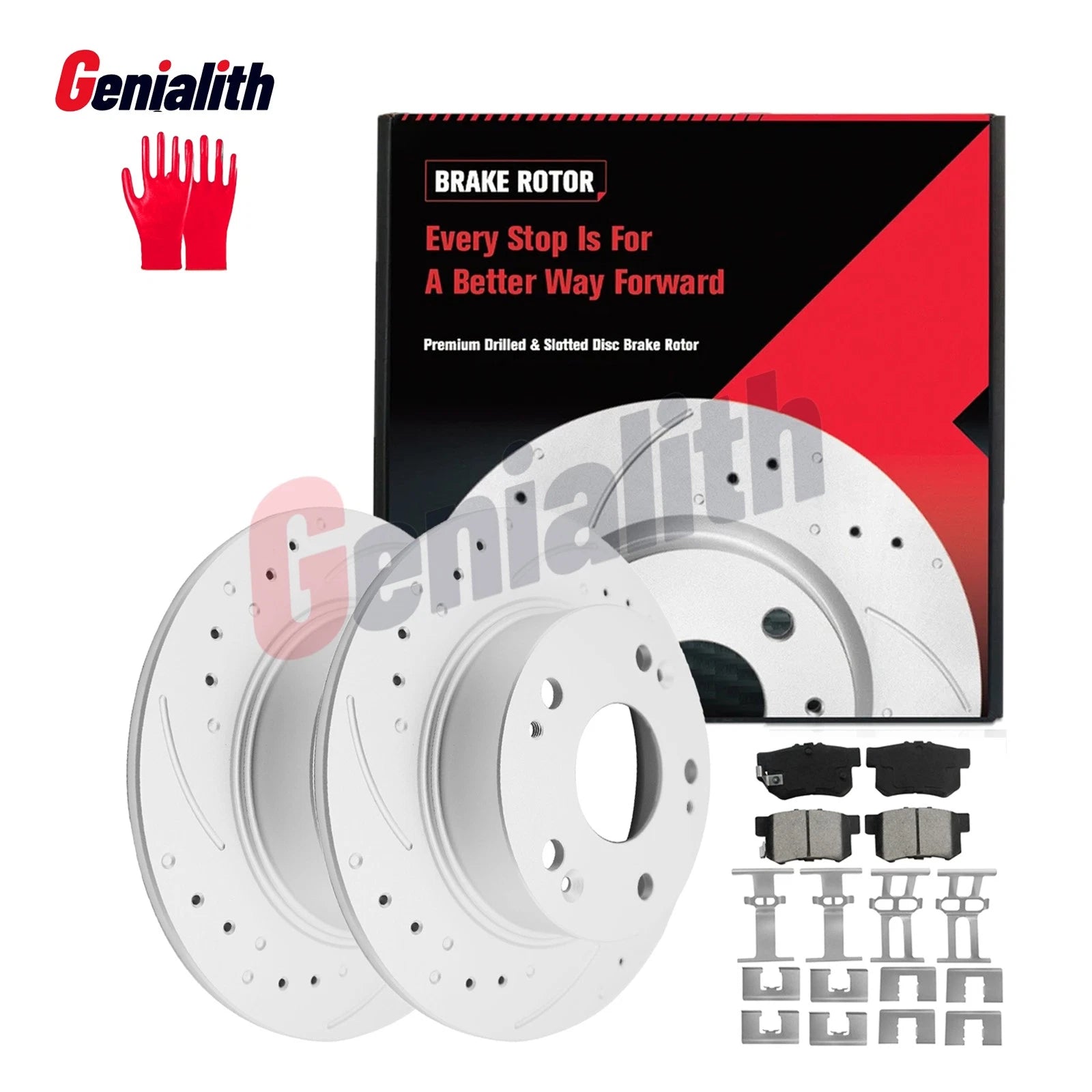 Set of 2 Rear Brake Rotors & Ceramic Pads for Honda Accord (2003–2007) & Acura TSX (2004–2008)