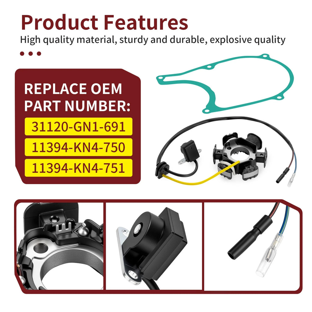 Alternator Stator w/ Cover Gasket for Honda CRF80F XR80R (1995–2013)