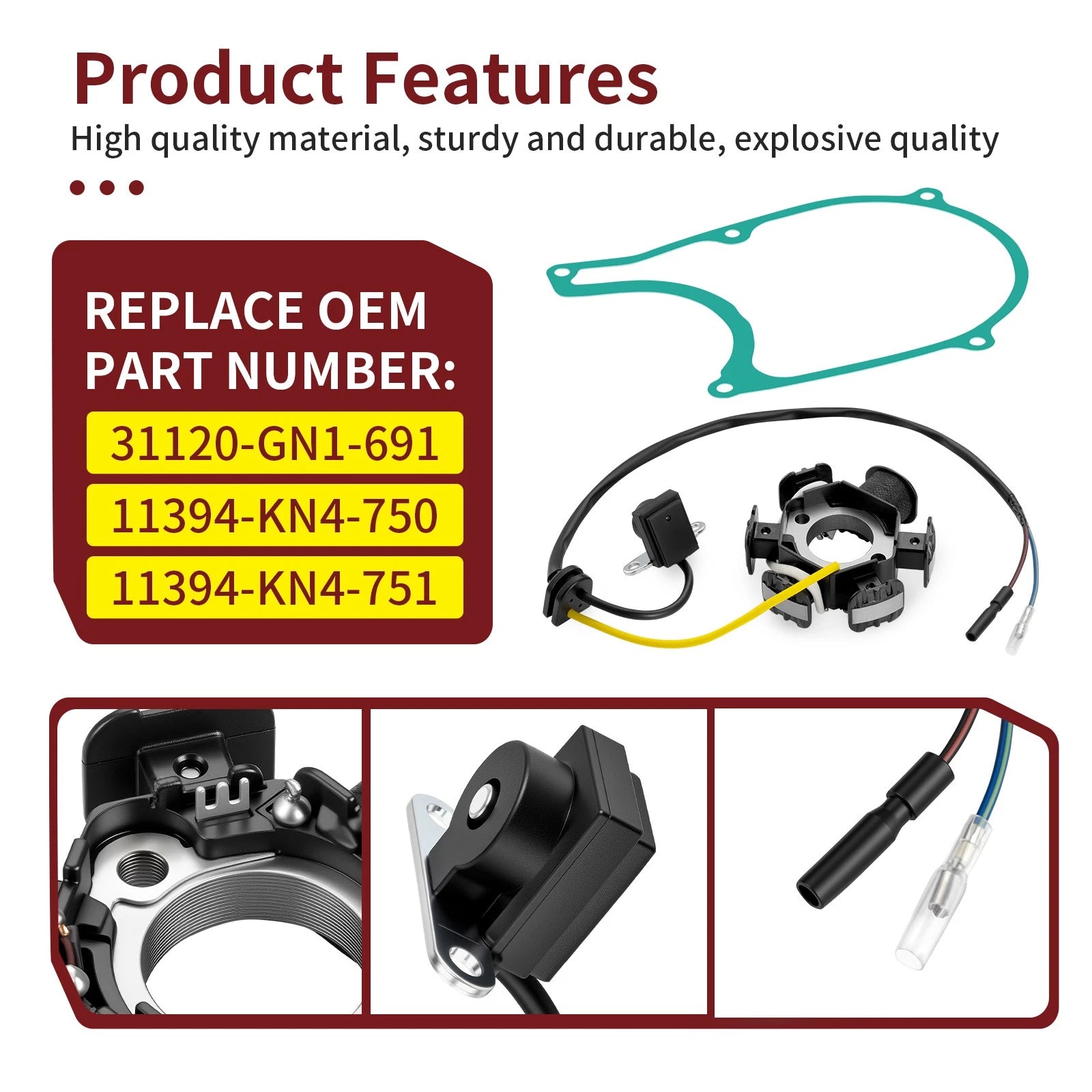 Alternator Stator w/ Cover Gasket for Honda CRF80F XR80R (1995–2013)