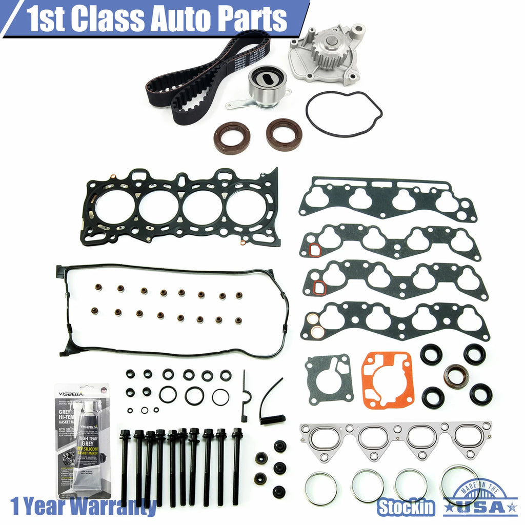 Set of Head Gasket Bolts with Timing Belt and Water Pump for Honda Civic (1996–2000)