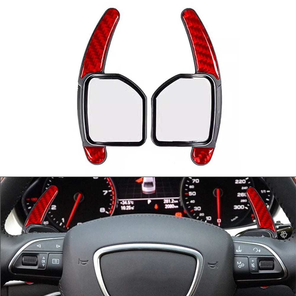 Steering Wheel Shift Paddle Extensions for Audi A3 A4 A5 A6 A8 Q5 Q7 S5 S6 (Red)