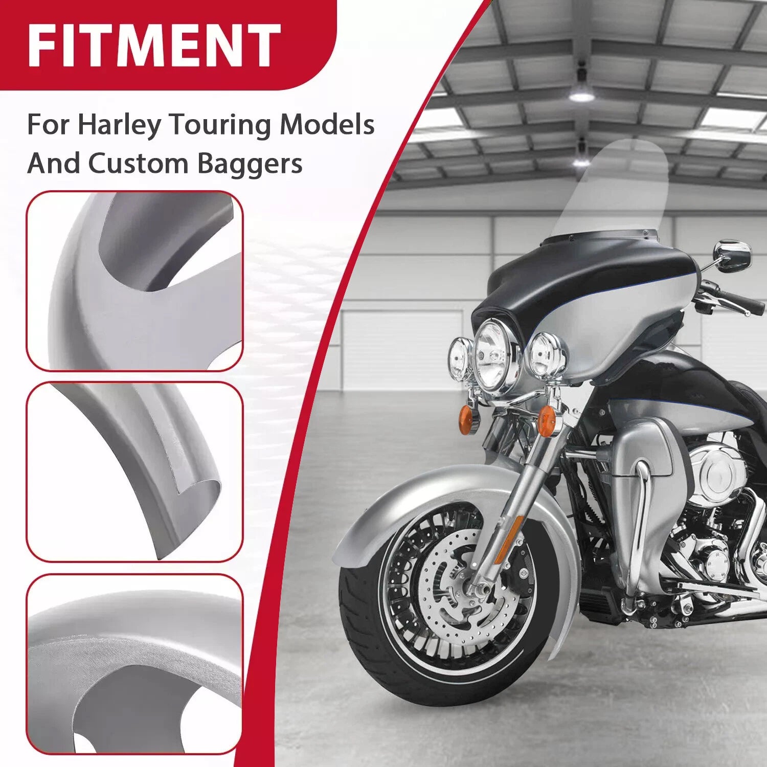 26" Wrap Front Fender for Harley Bagger Touring Road Street Glide (1997–2013)