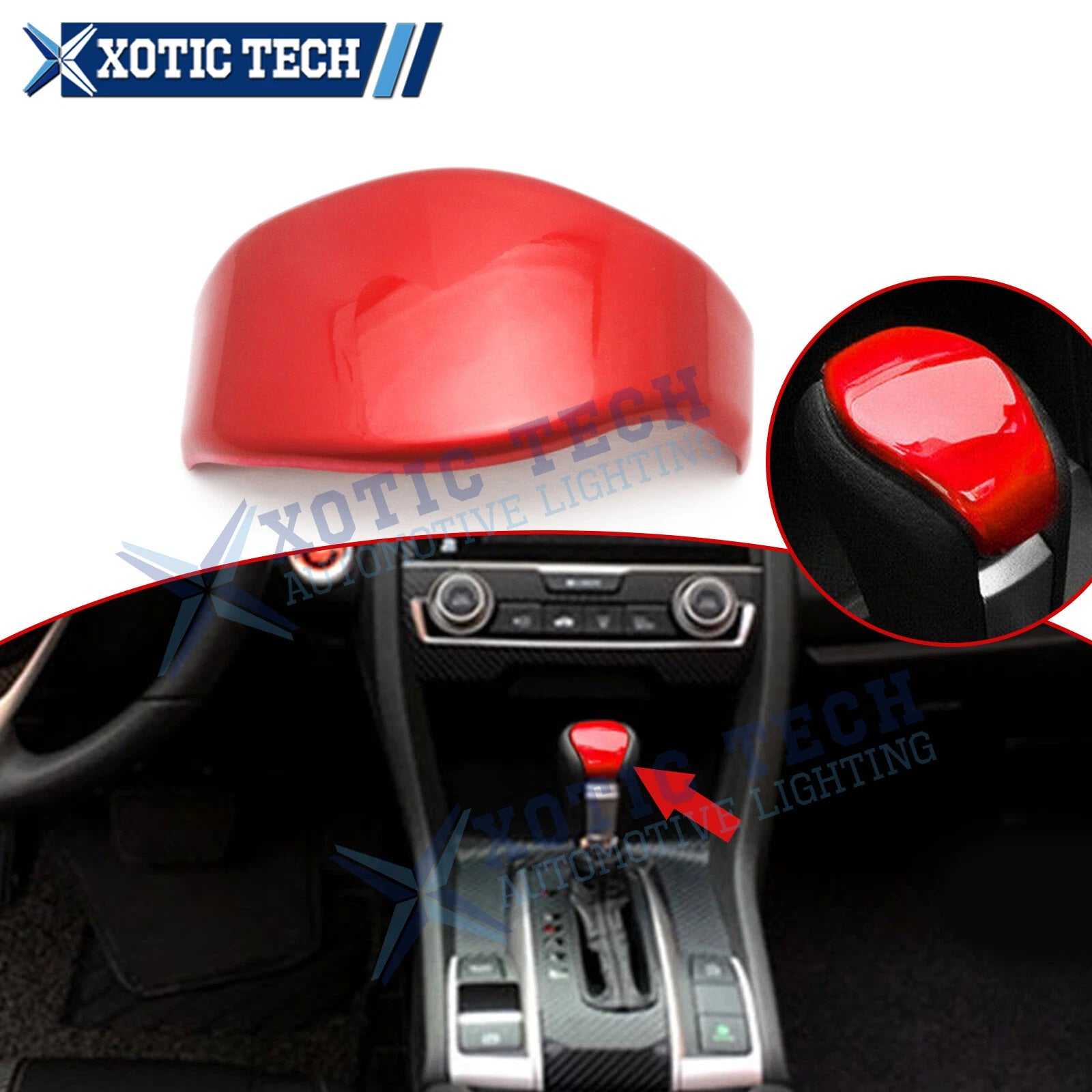 Red Gear Shift Knob for Honda Civic 10th Gen (2016–2021)