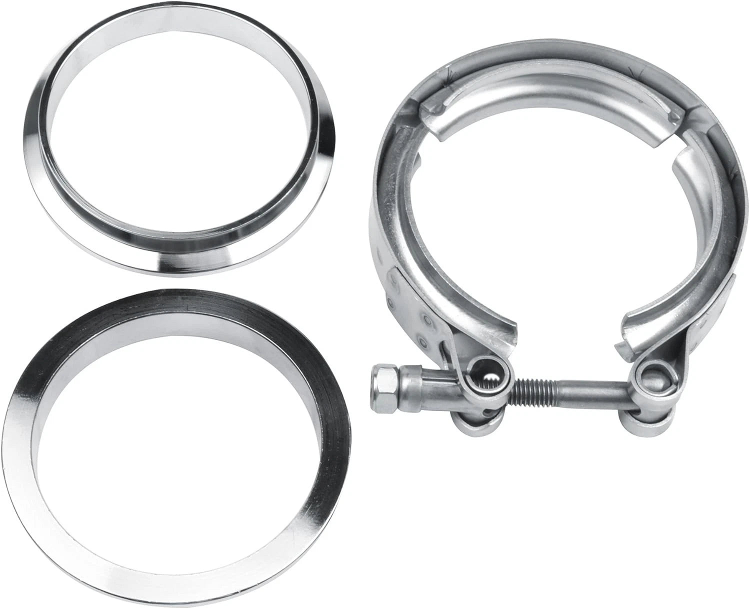 2X 2.5" V-Band Clamp Stainless Steel Flange for Exhaust Pipe (Universal)