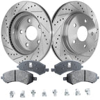 Front Brake Disc Rotors and Pads Kit for Ram 1500 Classic, Dakota
