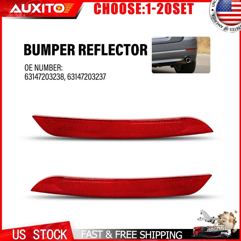 Pair Red Rear Bumper Reflectors for BMW 5 Series F10 (2010–2013)