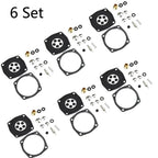 Set of 6 Carburetor Carb Kits for Tecumseh Lawn Mowers (630978, 630932)