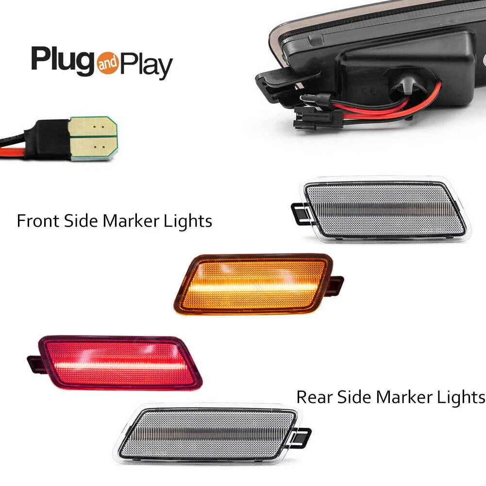 Clear Front Rear Side Marker Lights for Audi A7 S7 RS7 Quattro (2012–2018)