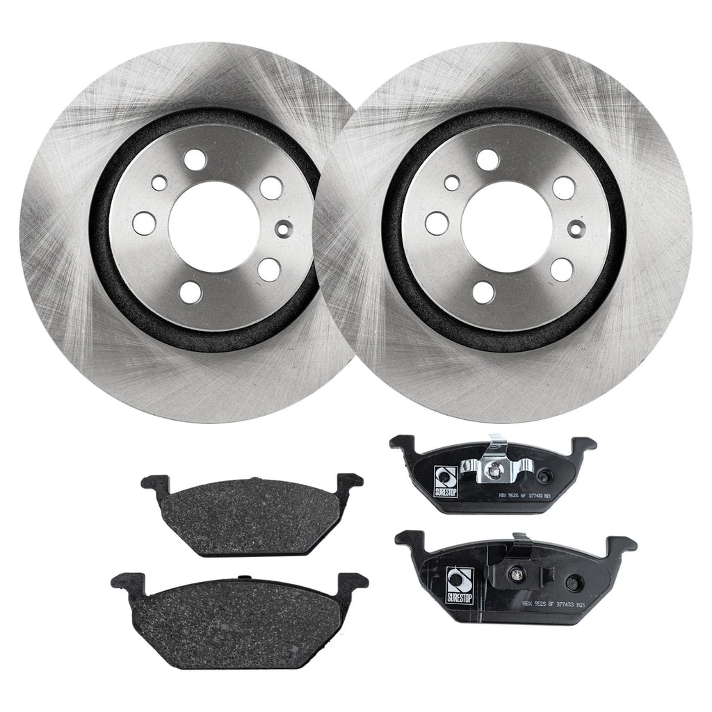 Brake Rotor and Pad Kit for Volkswagen Golf (1999–2006) Front Solid Set