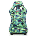 NRG FRP-303-GIJ Green Camo Prisma Fixed Back Racing Bucket Seat for Universal (2000–2023)