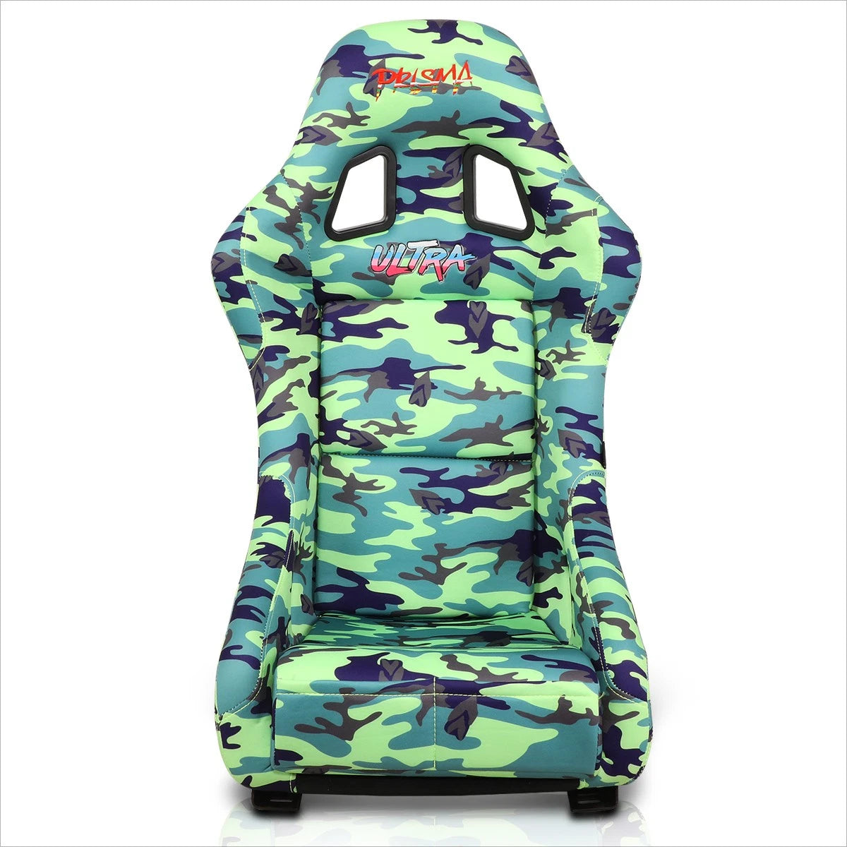 NRG FRP-303-GIJ Green Camo Prisma Fixed Back Racing Bucket Seat for Universal (2000–2023)