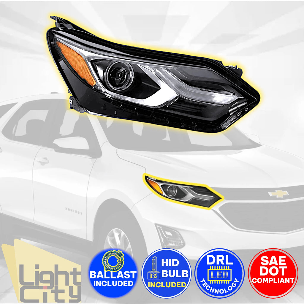 HID/Xenon Headlight for Equinox (2018–2021) Passenger Side w/ LED DRL RH