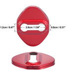 Set of 4 Door Lock Latch Striker Covers for Toyota (w/ Adhesive, Red)