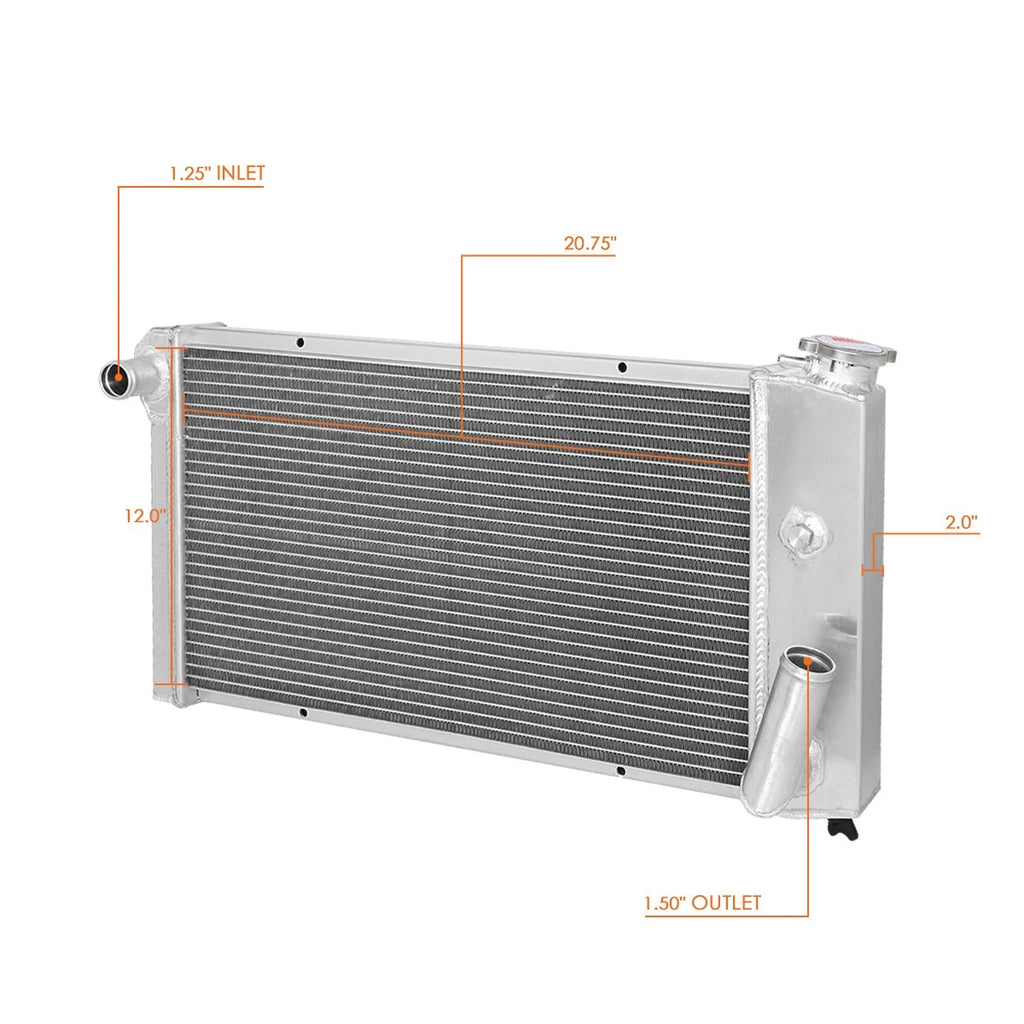 3-Row Aluminum Radiator for Chevy Vega/Pontiac Astre (1971–1977)