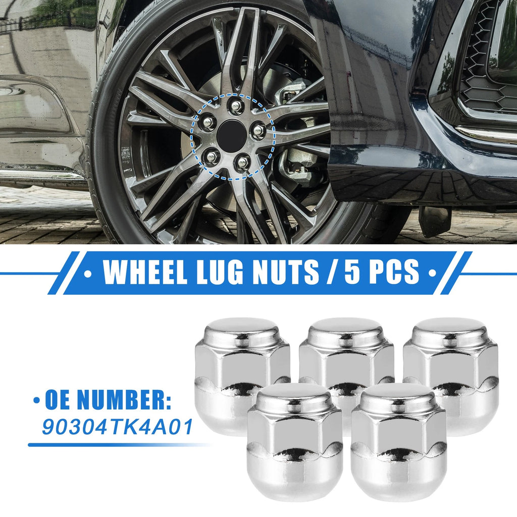 Set of 5 Wheel Lug Nuts M14x1.5 for Honda Odyssey, Pilot