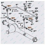 Rear Stabiliser Sway Bar Link Pin +Rubber Bush Kit Left & Right for Land Cruiser