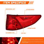Passenger Side Chrome Outer LED Tail Light Brake Lamp for Honda Odyssey (2018–2023)
