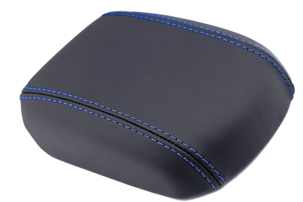 Leather Console Lid Armrest Cover for Chevrolet Cruze (2011–2015) Blue Stitch