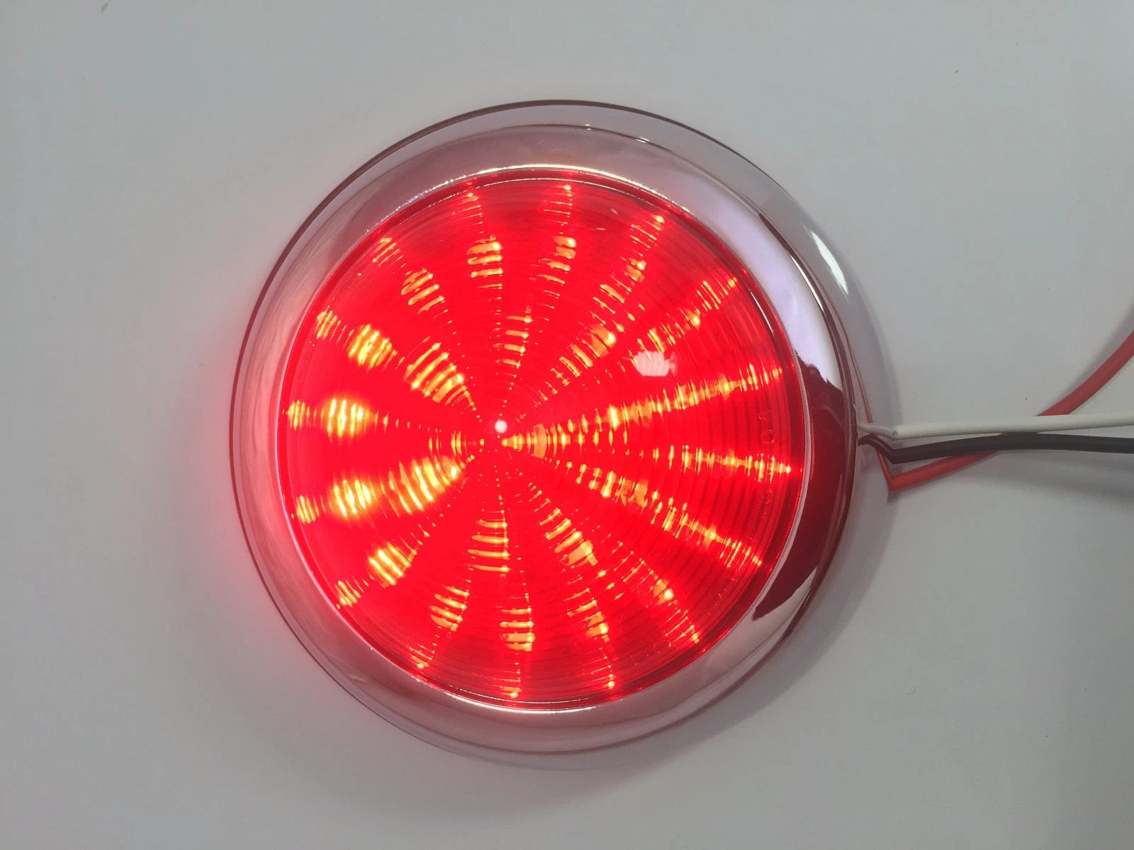 Chrome Round Flush Fit LED Tail Lights with Pads for Pontiac (1950–1950)