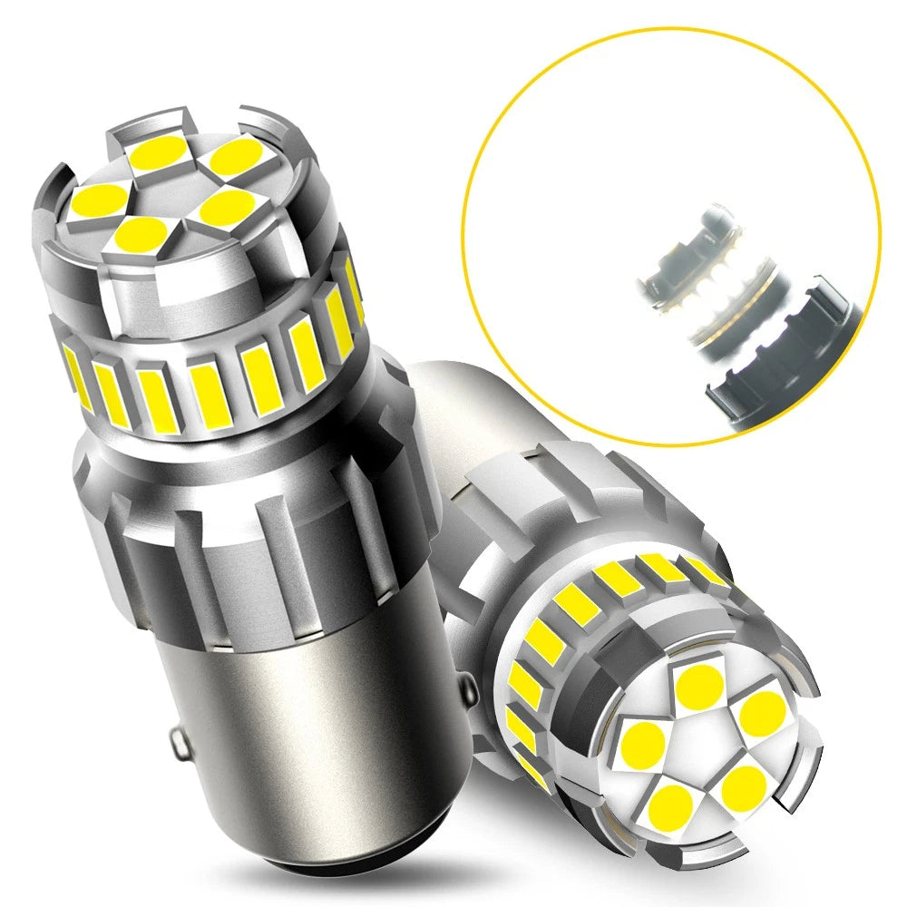 2X 1157 23-SMD White LED Tail Brake Light Bulbs for Make Model