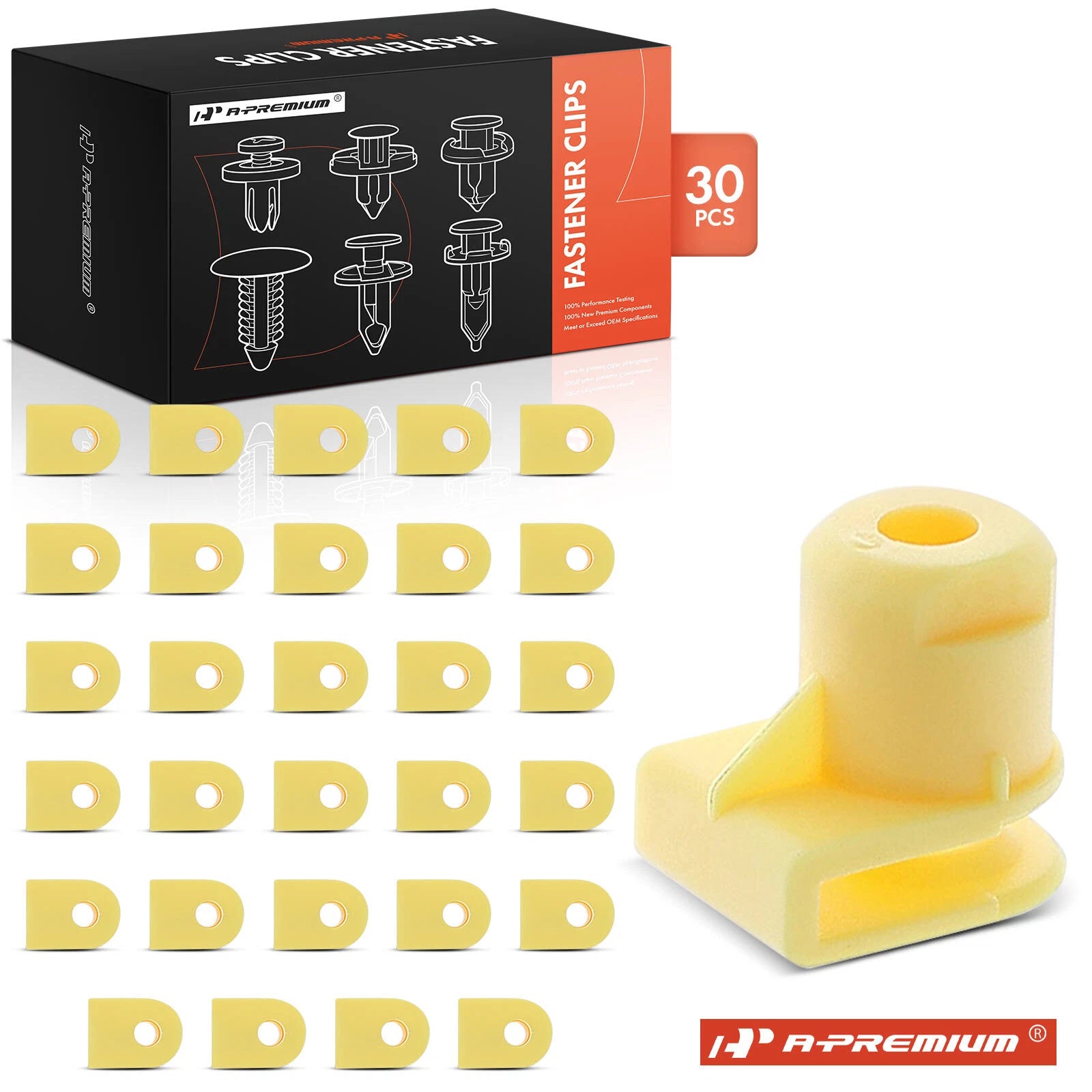 30x Nylon Yellow Headlight Grille Bumper Molding Retainer for BMW