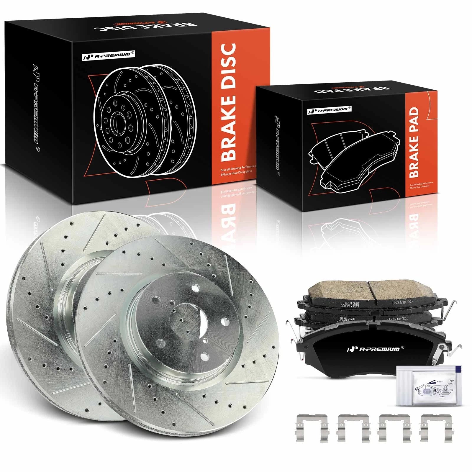 Front Side Drilled Brake Rotor & Ceramic Pad for Subaru Legacy Outback (2010–2019)